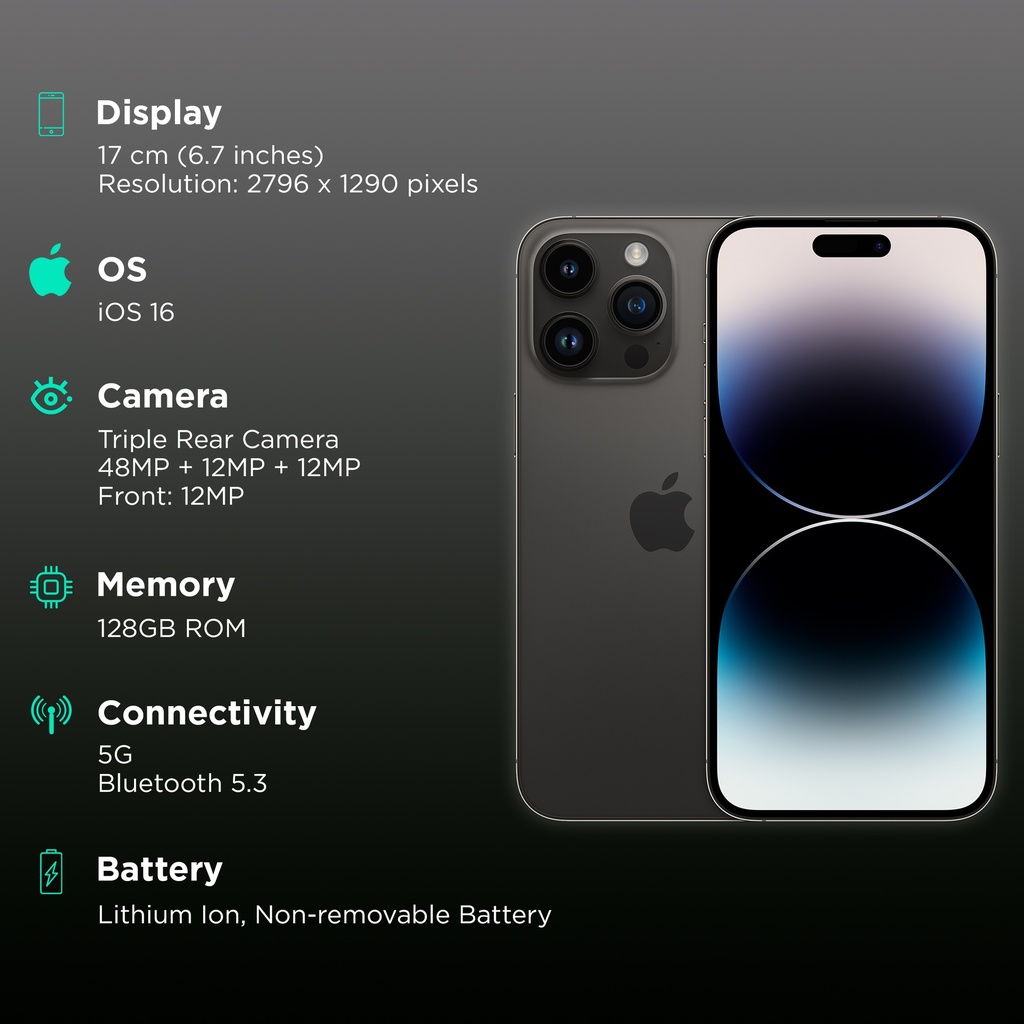 IPHONE 14 PRO MAX 128GB - SPACE BLACK - MQ963VC/A (Non-Active